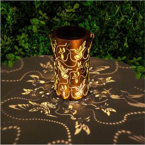 Solar Lanterns Outdoor Hanging Hummingbird Decor Lantern,Waterproof Hollow Out Metal Decorative Garden Light,Graceful Decoration for Patio,Yard,Landscape,Walkway,Festival