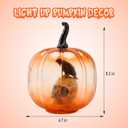 Afirst Halloween Decorations Indoor Lighted Halloween Fall Pumpkins Illuminated Glass Pumpkin with Skull Crow for Thanksgiving Fireplace Tabletop Party Home Bedroom Decor Gift