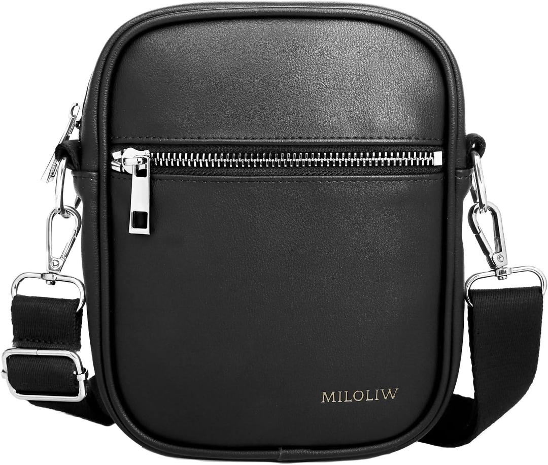 Small Crossbody bag for men shoulder bag mens purse satchel Pu leather messenger bag