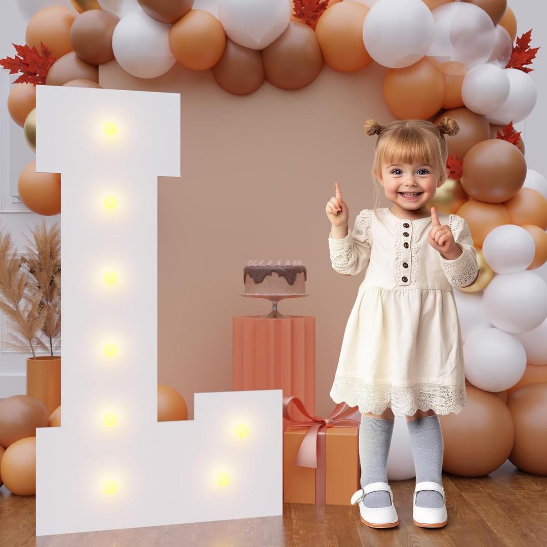 Bugame Marquee Letters, 3FT Large Light Up Letters for Birthday Wedding Backdrop, Warm Light, 3 Feet Tall for Baby Shower Party Proposal Decoration