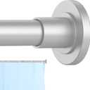 CorkLatta Silver Shower Curtain Rod 31 to 68 Inch,1 Inch Diameter Adjustable Spring Tension Stainless Steel Telescoping Rod,Easy Install,No Rust