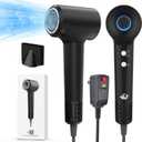 KARFUN Hair Dryer, 110000 RPM High-Speed Brushless Motor Fast Drying Blow Dryer, 57dB Low Noise Hair Dryer for Home or Travel, 3 Temps & 2 Speeds (Black)