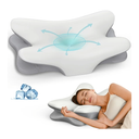 Cervical Neck Pillow for Pain Relief - Ergonomic Side Sleeper Pillow for Neck Support, Cooling Memory Foam Pillows for Sleeping, Contour Pillow Orthopedic Bed Pillow for Back Stomach Sleepers