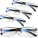 Gaoye Executive Style Reading Glasses Men - Durable Readers with Blue Light Filtering- Comfortable Fit with TR90 Frames (4black)