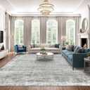 zesthome 10x12 Area Rugs - Large Modern Abstract Washable Rug, Low Pile Living Room Rug, Soft Anti-Skid Indoor Rugs, Non-Shedding Carpets for Bedroom Dining Living Farmhouse Nursery Home Office (Grey)