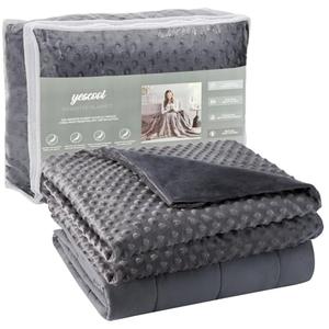 yescool Weighted Blanket with Cover (7 lbs, 41" x 60", Charcoal Gray) Heavy Blanket for Sleeping Perfect for 60-90 lbs, Breathable Blanket with Premium Glass Bead, Machine Washable
