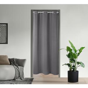 PI Blackout Door Curtain 80 Inch Thermal Insulated Room Darkening Privacy Doorway Window Treatment, Room Divider for Front/Sliding Door/Closet/Patio (Dark Grey, W34XL80)