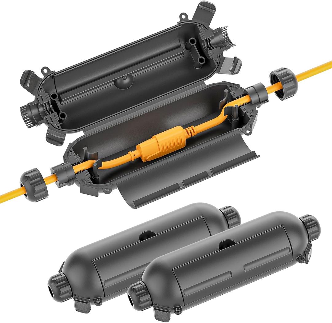 iwillink IP65 Outdoor Extension Cord Safety Cover with Waterproof Cap Cover 3 Pack, Weatherproof Power Cord Cover to Protect Outdoor Outlet, Plug, Christmas Holiday Decoration Light, Black