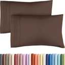 Queen Pillow Cases Set of 2 - Ultra Soft Hotel Quality Pillowcase Covers - Comfy, Cozy & Wrinkle Free - Shrinkage, Stain and Fade Resistant - Machine Washable Pillow Protectors - 2 Piece Set - Brown