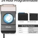 TiFFCOFiO Outdoor Heavy Duty Mechanical Timer Outlet Waterproof, 15 Minutes Intervals, 24 Hour Outdoor Pool Pump Timer with 2FT Cord, 2 Grounded Outlets for Outdoor Lights, 15A/1875W