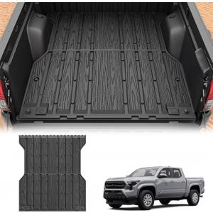 3W Truck Bed Mat for Toyota Tacoma 2024-2026, Heavy Duty Tacoma Accessories TPE Truck Bed Liner, All Weather Pickup Truck Bed Protection(Only Fit 5ft/5' Short Bed)