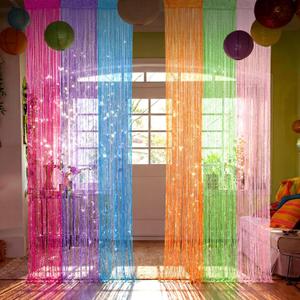 6 Pack Beaded Curtains Door 39 x 79 Inch Rainbow String Beaded Curtains for Doorway Glitter Shimmer String Panels for Room Divider Window Closet Party Wedding Boho Home Decor