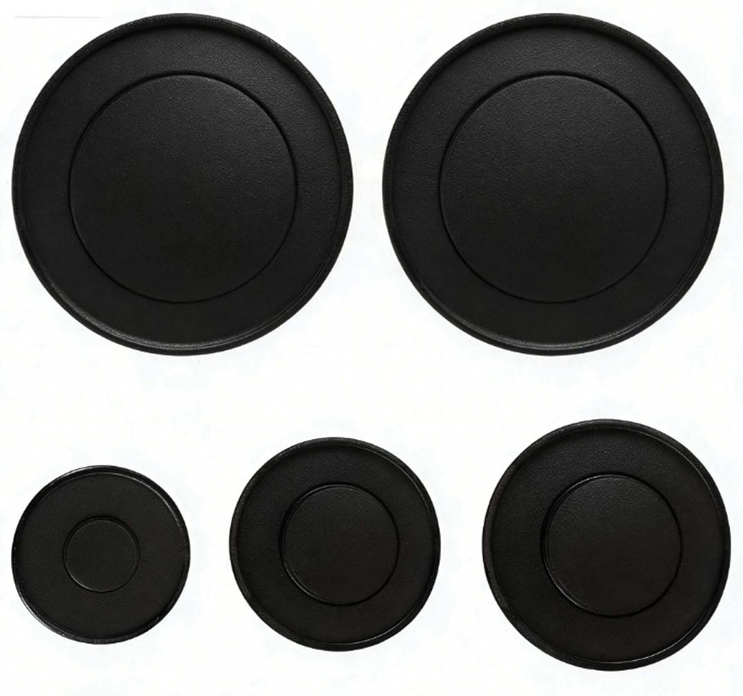 5-Piece set of gas stove burner cover,Upgraded gas stove burner cover kit for SABAF Stoves,Oven Gas Hob Burner Crown Flame Cap Cover, Stove Handles Lid Kit (Flat)