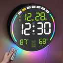 Large Digital Wall Clock with 10.3" LED Display,Alarm,Countdown Timer,DST,Temperature,Humidity,Auto-Dimming,Remote Control,Night Light for Classroom,Bedroom,Living Room,Office,Gym (Green)