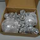 54 Pcs Mini Silver Disco Balls - Hanging Mirror Ornaments for Party, Wedding, Christmas Supplies (1.2 Inch, 2 Inch, 3.2 Inch, 4 Inch)