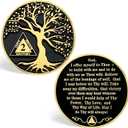 2 Year Sobriety Coins, Tree of Life 2 Year AA Medallions - AA Sobriety Chips Recovery Coins Sober Tokens for Alcoholics Anonymous Recovery Sober Gifts for Men Women