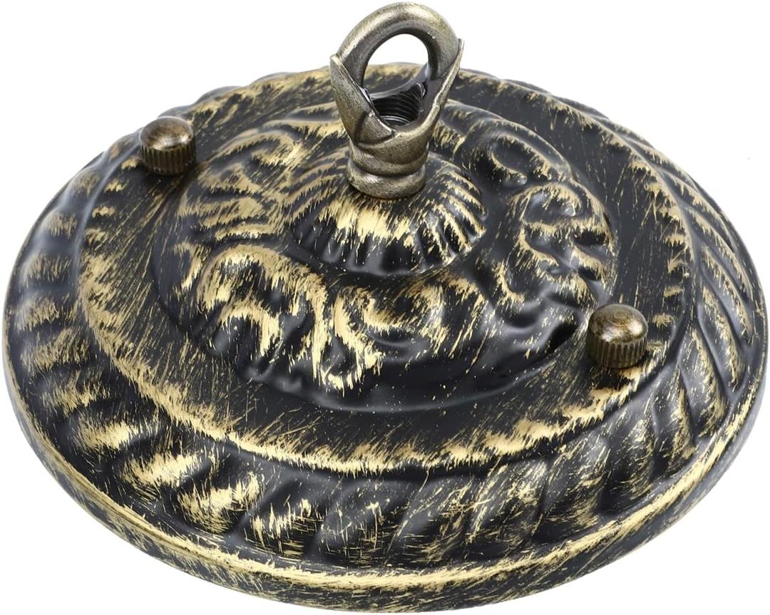 TEHAUX Vintage Chandelier Canopy 5.31 Inch Ceiling Plate Hook for Light Fixture Mounting Pendant Lights Lanterns and Flower Basket Hangers