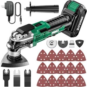 KIMO 20V Cordless Oscillating Tool Kit with 26-Pcs Accessories, Max 21000 OPM, 6 Variable Speed & 3 Oscillating Angle, Battery Powered Oscillating Multi-Tool for Cutting Wood/Nailing/Scraping/Sanding