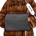 Electric Hand Warmer, Soft Flannel Heated Gloves, Hand Warmer Pouch, Heating Pad for Hands Pain Relief Fingers Arthritis for Women Men Elder Xmas Gifts, Auto Off & 3 Level, Dark Grey