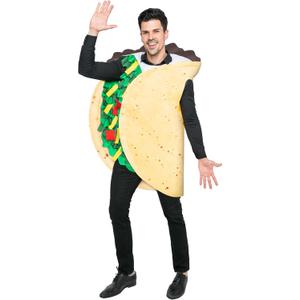 Spooktacular Creations Taco Costume Adult Halloween Costume Burrito Food for Halloween Dress Up Cosplay Party (Medium)