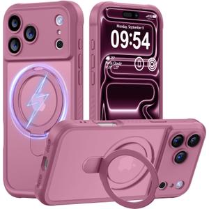 MOCCA Design for iPhone 17 Pro Max Case, Compatible with Magsafe [Premium Invisible Magnetic Ring Stand] [Military Drop Protection] Full Camera Guard Translucent Matte Slim Phone Cover,Lavender Purple