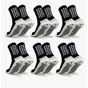 6 Pairs Grip Soccer Socks Colorful Non Slip Sports Football Basketball Hospital Yoga Socks for Men Women, One size