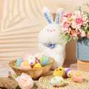 Moukeren 18 Pcs Felted Wool Easter Eggs Pastel Colorful Decorative Easter Eggs for Spring Tree Hanging Ornaments,2.4 in Tall