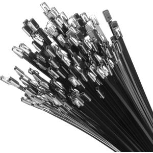 XINGO 60 inch Black Metal Long Zip Ties Heavy Duty 20 Pack, 304 Stainless Steel Zip Ties, 408 lbs Tensile Strength, Multi-Purpose Self-Locking Cable Ties for Exhaust Wrap, Outdoor and Canopy Etc
