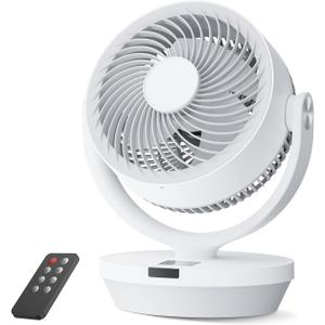 PNTCK Air Circulator Fan for Bedroom, 13" Table Fan with Remote, 90 Oscillating & 120 Tilt, 60ft Strong Airflow, Quiet 25dB Electric Fan with 4 Speeds, 4 Modes & 12H Timer (Black)