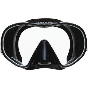 SCUBAPRO Solo Scuba Mask with Panoramic Single Lens for Recreational Diving, Black/ White