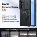 JAME for Samsung Galaxy S26 Case, Ring Holder Stand Kickstand, Slide Camera Cover with Screen Protector, Dual-Layer Shockproof Protective, Magnetic Accessory Friendly Galaxy S26 Phone Case, Black