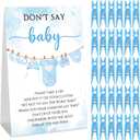 51 Pcs Baby Shower Games Supplies Cool Baby Shower Game Include Don't Say Baby Sign and 50 Baby Shower Clothespin Plastic Clothespins Baby Shower Party Supplies for Gender Reveal(Blue)
