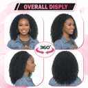 Kinky Curly Headband Wig for Black Women Glueless Afro Curly Synthetic Wig with Adjustable Headband Natural Hairline Soft Full Volume Easy Daily Wear (Natural Black)