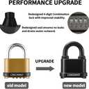 CINCINNO Weatherproof 4 Digit Combination Lock, Heavy Duty Combo Lock with Long Shackle for Outdoor Shed, Garage, Gate, Fence, 12 Pack