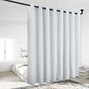NICETOWN Room Darkening Drape for Nursery - (120 inches Width by 84 inches Length, Greyish White, Sold Individually) Light Blocking Curtain Panel for Bedroom, Soft Fabric Window Treatment