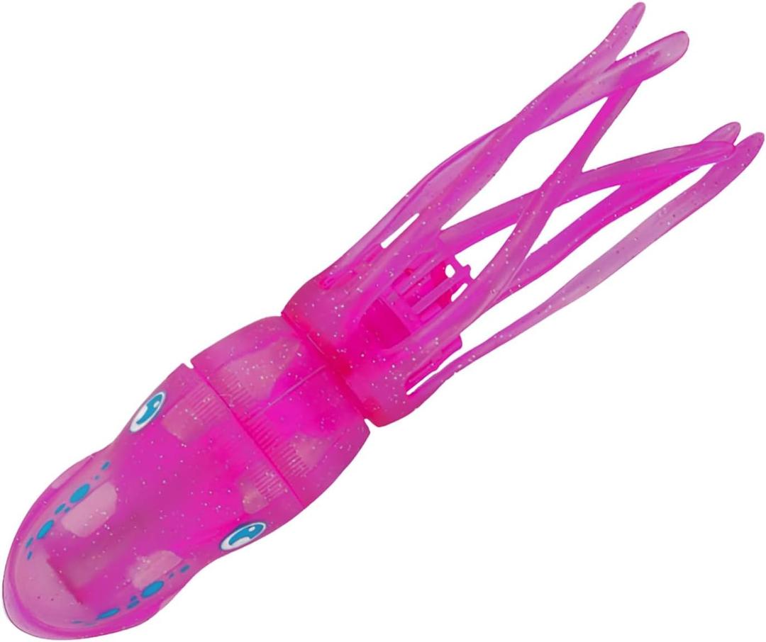 Electric Swimming Octopus Bath Toy Waterproof LED Light-Up Tub Toy for Toddlers, Cute Soft Tentacles, Safe BPA-Free, Fun Shower & Pool for Boys Girls (Red)