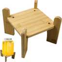 BENECREAT 2 Sets BurlyWood Bamboo Dispenser Stand, Beverage Dispenser Stand Glass Drink Dispenser for Home, Parties, Catering Events, 7.28x7.28x5.12 Inch