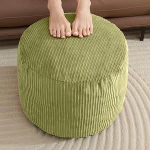 Pouf Ottoman Foot Stools Ottoman with Foam Small Corduroy Ottomans for Living Room Ottomans Pouf 20x15 Floor Poufs Foot Rest for Office Chair Sage Green Foot Stool Small