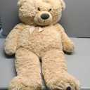 LotFancy 3 Feet Giant Teddy Bear Stuffed Animal, 39 inch Large Bear Plush Toy with Footprints for Birthday, Anniversary, for Her, Women, Girlfriend, Wife, Color: Light Brown