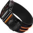 Bandletic Compatible with Apple Watch Ultra Band Men,Wide Soft Stretchy Strap with Fidlock Magnetic Winch Buckle for iWatch 49mm(Ultra 3/2/1),46mm(11/10),45mm(9/8/7),44mm(SE3/SE2/SE/6/5/4),42mm(3/2/1)
