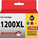PGI-1200 XL Ink Cartridges MB2720 MB2120 Ink Compatible for Canon Maxify 1200 Ink Cartridges, Compatible with Maxify MB2720 MB2020 MB2120 MB2320 MB2050 MB2350 Printer (Black/Cyan/Magenta/Yellow)4 Pack