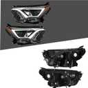 WFLNHB Headlight Assembly Compatible Replacement for Toyota Rav4 2016-2018 Projector Headlamp Black Housing Amber Reflector for Both Driver and Passenger Side