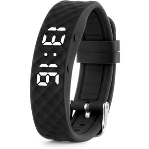 Vibrating Alarm Reminder Watch - with up to 10 Personal Alarms or Pill Reminders per Day (Large, Black)