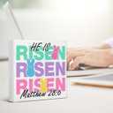 Christian Easter Decor - Easter Decorations for Home - He Is Risen Wooden Sign Home Living Room Bedroom Kitchen Table Shelf Desk Decor 55 Inches