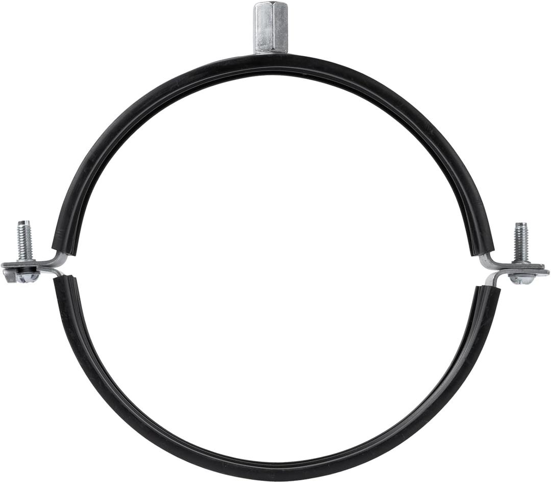 8" Inch Galvanized Pipe Hanger with Rubber - Conduit Mounting Clamp - Tube Brackets - Pipe Clamps - Tube Wall Mounting Bracket Clamp - Rigid Conduit Holder - PVC and Metal Pipe Attachment Hanger