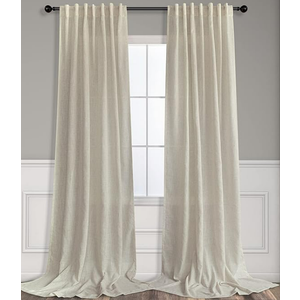 Linen Curtains 108 Inches Long for Living Room 2 Panels Set Back Tab Drapes Semi Sheer Cotton Textured High Ceiling to Floor Curtains for Patio Stunning Bohemian Urban Industrial Farmhouse 9 FT