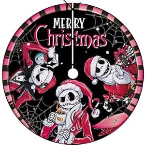Fzbali Jack Merry Christmas Tree Skirt, 48 Inches Lace-up Snake Black Xmas Tree Skirt, Funny Winter Holiday Party Indoor Decoration Home Decor