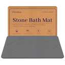 Jiloma Stone Bath Mat Diatomaceous Earth Shower Mat Non-Slip Super Absorbent Bathroom Floor Mat Quick Drying Natural Easy to Clean(31.5* 20 Grey)