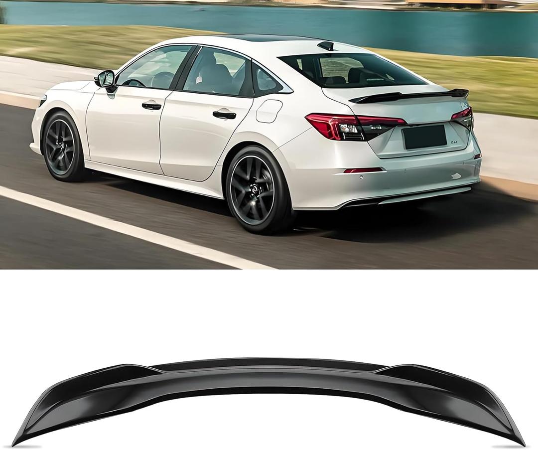 Rear Spoiler Wing Compatible with 2022 2023 2024 2025 2026 Honda Civic Sedan Sport Rear Trunk Spoiler Wing Lip for Honda Civic Sedan Accessories (Glossy Black)