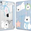 May Chen for iPad (A16) 11th Generation Case 11 Inch 2025, iPad 10th Gen Case 2022 10.9 inch, Built-in Pencil Holder with Shockproof Cover Clear Transparent Back Shell Auto Wake/Sleep, Cute Puppy